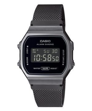 Reloj unisex Casio Vintage Digital de acero inoxidable con pulsera de malla de cuarzo A168WEMB-1B