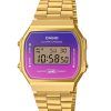 Reloj unisex Casio Vintage digital en tono dorado con pulsera de acero inoxidable y cuarzo A168WERG-2A