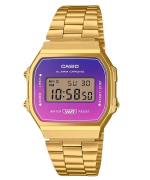 Reloj unisex Casio Vintage digital en tono dorado con pulsera de acero inoxidable y cuarzo A168WERG-2A