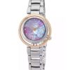 Reloj para mujer Citizen L Arcly Eco-Drive con detalles en diamantes de acero inoxidable y esfera de nácar rosa EM1114-80Y