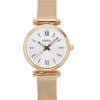 Fossil Carlie Reloj para mujer ES5314SET de cuarzo con esfera plateada y acero inoxidable en tono dorado rosa con set de regalo