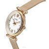 Fossil Carlie Reloj para mujer ES5314SET de cuarzo con esfera plateada y acero inoxidable en tono dorado rosa con set de regalo