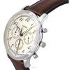 Reloj Fossil Neutra cronógrafo con correa de cuero y esfera color crema de cuarzo FS6022 para hombre