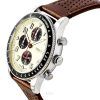 Reloj Fossil Sport Tourer cronógrafo con correa de cuero marrón y esfera color crema de cuarzo FS6042 para hombre