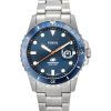 Reloj para hombre Fossil Blue Dive de acero inoxidable con esfera azul y cuarzo FS6050 100M