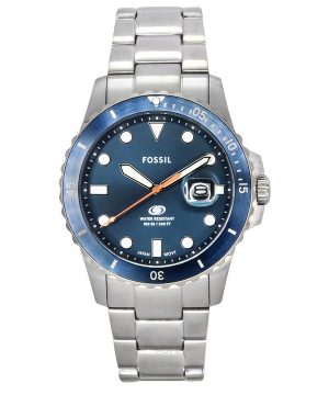 Reloj para hombre Fossil Blue Dive de acero inoxidable con esfera azul y cuarzo FS6050 100M