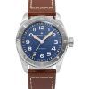 Reloj Hamilton Khaki Field Expedition con correa de cuero y esfera azul automático H70225540 100M para hombre