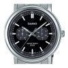 Reloj Casio estándar analógico de acero inoxidable con esfera negra y cuarzo MTP-E335D-1EV para hombre