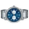 Reloj Casio estándar analógico de acero inoxidable con esfera azul y cuarzo MTP-E335D-2E1V para hombre