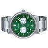 Reloj Casio estándar analógico de acero inoxidable con esfera verde y cuarzo MTP-E335D-3EV para hombre