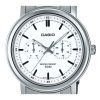 Reloj Casio estándar analógico de acero inoxidable con esfera blanca y cuarzo MTP-E335D-7EV para hombre