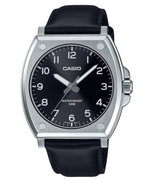 Reloj Casio MTP-E730L-1AV de cuarzo con esfera negra y correa de cuero analógica estándar para hombre