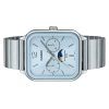 Reloj para hombre Casio analógico estándar con fase lunar de acero inoxidable y esfera azul bebé de cuarzo MTP-M305D-2AV