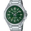 Reloj Casio estándar analógico de acero inoxidable con esfera verde Solar MTP-RS100D-3AV para hombre