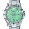 Reloj Casio estándar analógico de acero inoxidable con esfera verde menta y cuarzo MTP-VD01D-3E1V para hombre