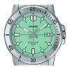 Reloj Casio estándar analógico de acero inoxidable con esfera verde menta y cuarzo MTP-VD01D-3E1V para hombre