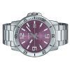 Reloj Casio estándar analógico de acero inoxidable con esfera morada y cuarzo MTP-VD01D-6BV para hombre