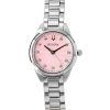 Reloj de cuarzo Bulova Sutton de acero inoxidable con detalles de diamantes y esfera rosa 96P249 para mujer