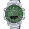 Reloj Casio analógico digital de acero inoxidable con esfera verde de cuarzo AMW-880D-3AV para hombre