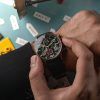 Reloj cronógrafo de cuarzo con esfera negra Juno de edición limitada AVI-8 Hawker Typhoon Coningham para hombre AV-4093-09