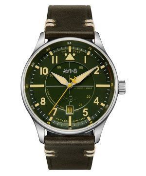 AVI-8 Hawker Hurricane Kent Reloj automático para hombre con correa de cuero Hampshire y esfera verde AV-4094-03