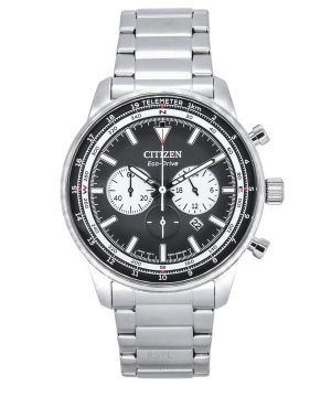 Reloj para hombre Citizen Eco-Drive cronógrafo de acero inoxidable con esfera negra CA4500-91E 100M