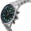 Reloj para hombre Citizen Eco-Drive cronógrafo de acero inoxidable con esfera verde CA4500-91X 100M