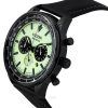 Reloj para hombre Citizen Eco-Drive cronógrafo con correa de cuero y esfera verde completamente luminosa CA4505-21X 100M