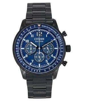 Reloj para hombre Citizen Eco-Drive cronógrafo Black Ion acero inoxidable esfera azul CA4505-80L 100M