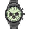 Reloj para hombre Citizen Eco-Drive cronógrafo de iones grises de acero inoxidable con esfera verde luminosa completa CA4507-84X