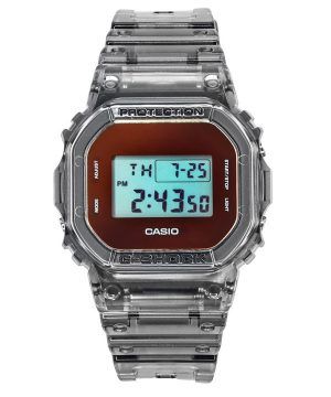 Reloj Casio G-Shock digital gris con correa de resina translúcida de cuarzo DW-5600TLS-8 200M para hombre