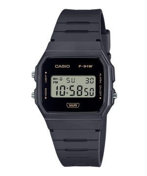 Reloj unisex Casio POP Digital gris con correa de resina de origen biológico y cuarzo F-91WB-8A