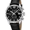 Festina Timeless Chronograph - Reloj de cuarzo para hombre, correa de piel, esfera negra, F16760-4