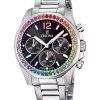 Festina Rainbow Cronógrafo con detTodoss de cristal, acero inoxidable, esfera negra, cuarzo F20606-3 100M Reloj para mujer