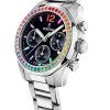 Festina Rainbow Cronógrafo con detTodoss de cristal, acero inoxidable, esfera negra, cuarzo F20606-3 100M Reloj para mujer