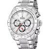 Festina Timeless Chronograph - Reloj de cuarzo para hombre, acero inoxidable, esfera blanca, F20668-1, 100 m