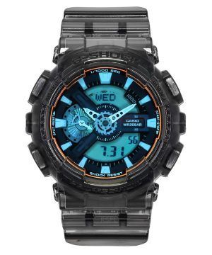 Reloj Casio G-Shock analógico digital transparente con correa de resina negra y esfera multicolor GA-110TLS-8A 200M para hombre