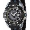 Reloj para hombre Invicta Sea Spider con correa de acero inoxidable y poliuretano, esfera negra transparente 44130 100M