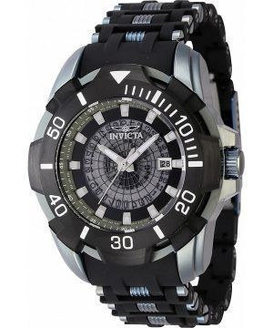 Reloj para hombre Invicta Sea Spider con correa de acero inoxidable y poliuretano, esfera negra transparente 44130 100M