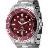 Reloj para hombre Invicta Pro Diver Dual Time de acero inoxidable con esfera roja automático 45814 100M