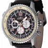 Reloj para hombre Invicta Ocean Voyage cronógrafo con correa de cuero y esfera negra de cuarzo Diver&#39,s 47255 200M