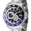 Reloj para hombre Invicta Pro Diver de acero inoxidable con bisel negro y azul y esfera negra, automático Diver&#39,s 47300 300M