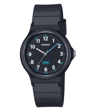 Reloj Casio Pop analógico de cuarzo con correa de resina de origen biológico, esfera negra, LQ-24B-1B para mujer