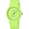 Reloj Casio Pop analógico de cuarzo con correa de resina de origen biológico, color verde lima, esfera verde lima, LQ-24B-3B par