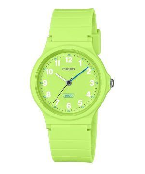 Reloj Casio Pop analógico de cuarzo con correa de resina de origen biológico, color verde lima, esfera verde lima, LQ-24B-3B par