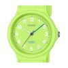 Reloj Casio Pop analógico de cuarzo con correa de resina de origen biológico, color verde lima, esfera verde lima, LQ-24B-3B par