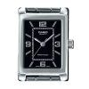 Reloj Casio Standard analógico de acero inoxidable con esfera negra y cuarzo LTP-1234DD-1A para mujer