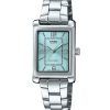 Reloj Casio Standard analógico de acero inoxidable con esfera azul aguamarina y cuarzo LTP-1234DD-2A para mujer