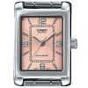 Reloj Casio Standard analógico de acero inoxidable con esfera rosa y cuarzo LTP-1234DD-4A para mujer