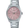 Reloj Casio Standard analógico de acero inoxidable con esfera rosa y cuarzo LTP-1302DD-4A1V para mujer